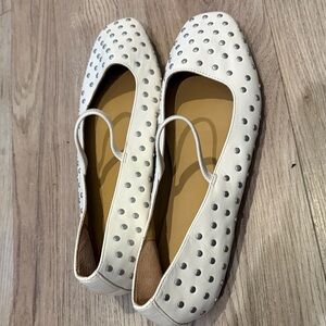 Madewell White Perforated Flats